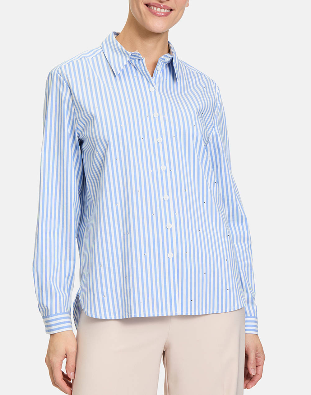 Betty Barclay Blouse Women Clothes Shirts Lightblue Cotton,Elastic,Synthetic 8802/1008 1880 Female Shirts Blue