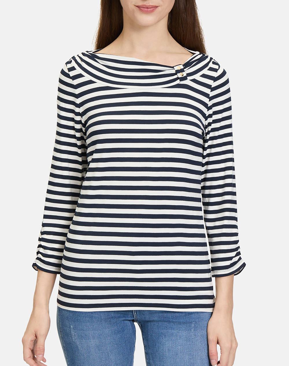 Betty Barclay Blouse Women Clothes Tops T Shirts Navyblue Viscose,Elastic 2377/1167 8813 Female T-Shirts Blue