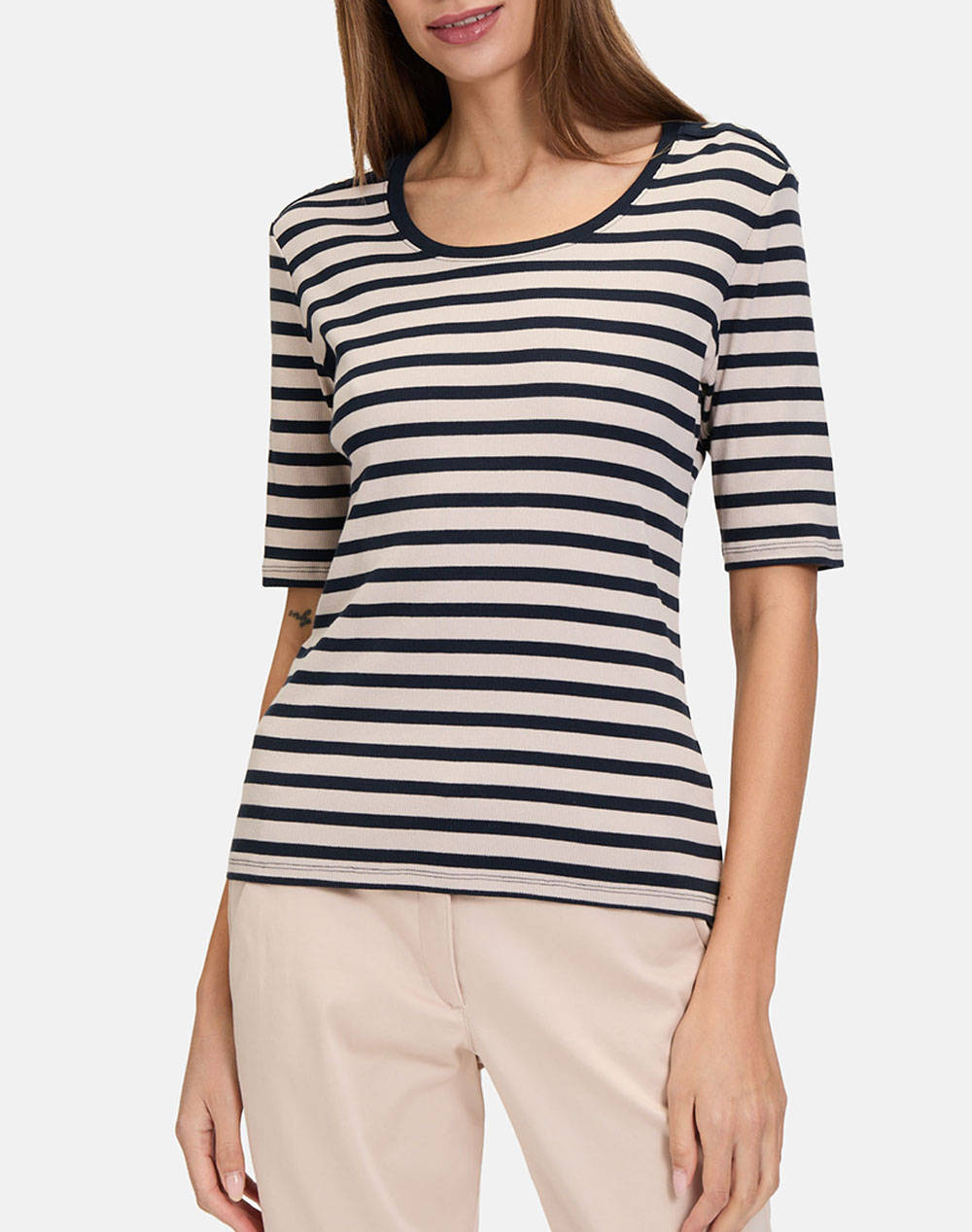 Betty Barclay Blouse Γυναικα Ρουχα Μπλουζες Τ Shirt Cream Βαμβακιμε Ελασταν 2370/1064 1899