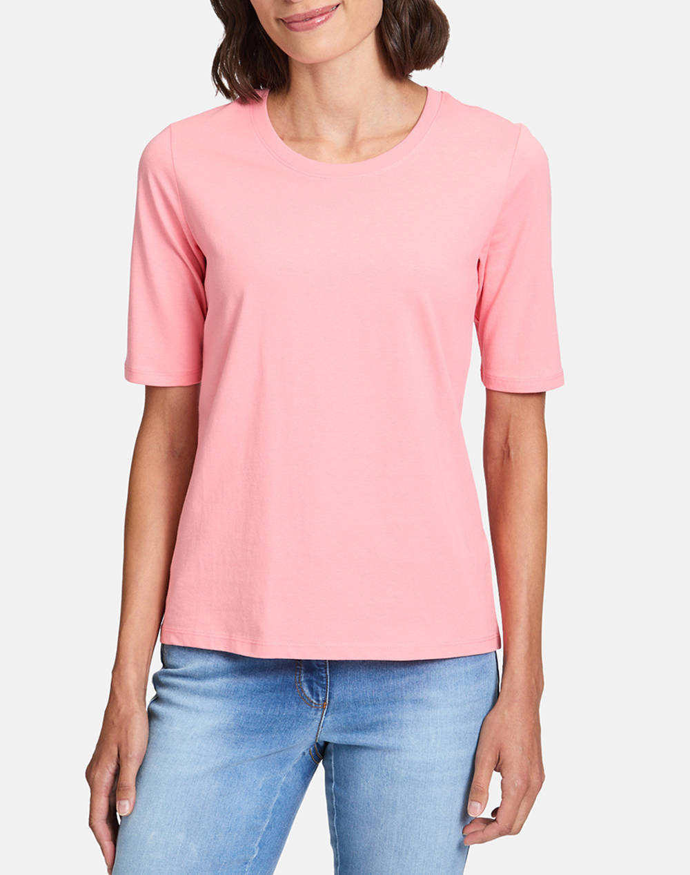 Betty Barclay Blouse Women Clothes Tops T Shirts Pink Cotton 2415/1009 4088 Female T-Shirts