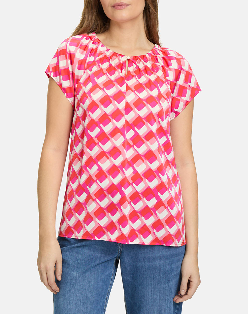 Betty Barclay Blouse Women Clothes Tops T Shirts Red Elastic,Synthetic 8804/1158 4811 Female T-Shirts