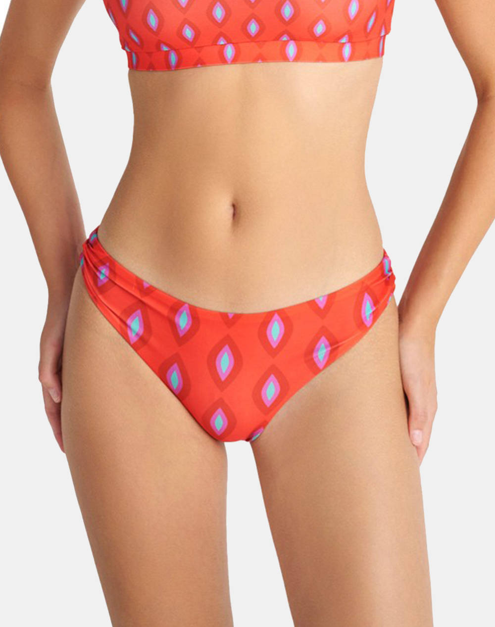 Blu4U Slip Women Clothes Swimwear Bikini Bottom Coral Elastic,Synthetic 25365240 20 Female Bikini Bottom