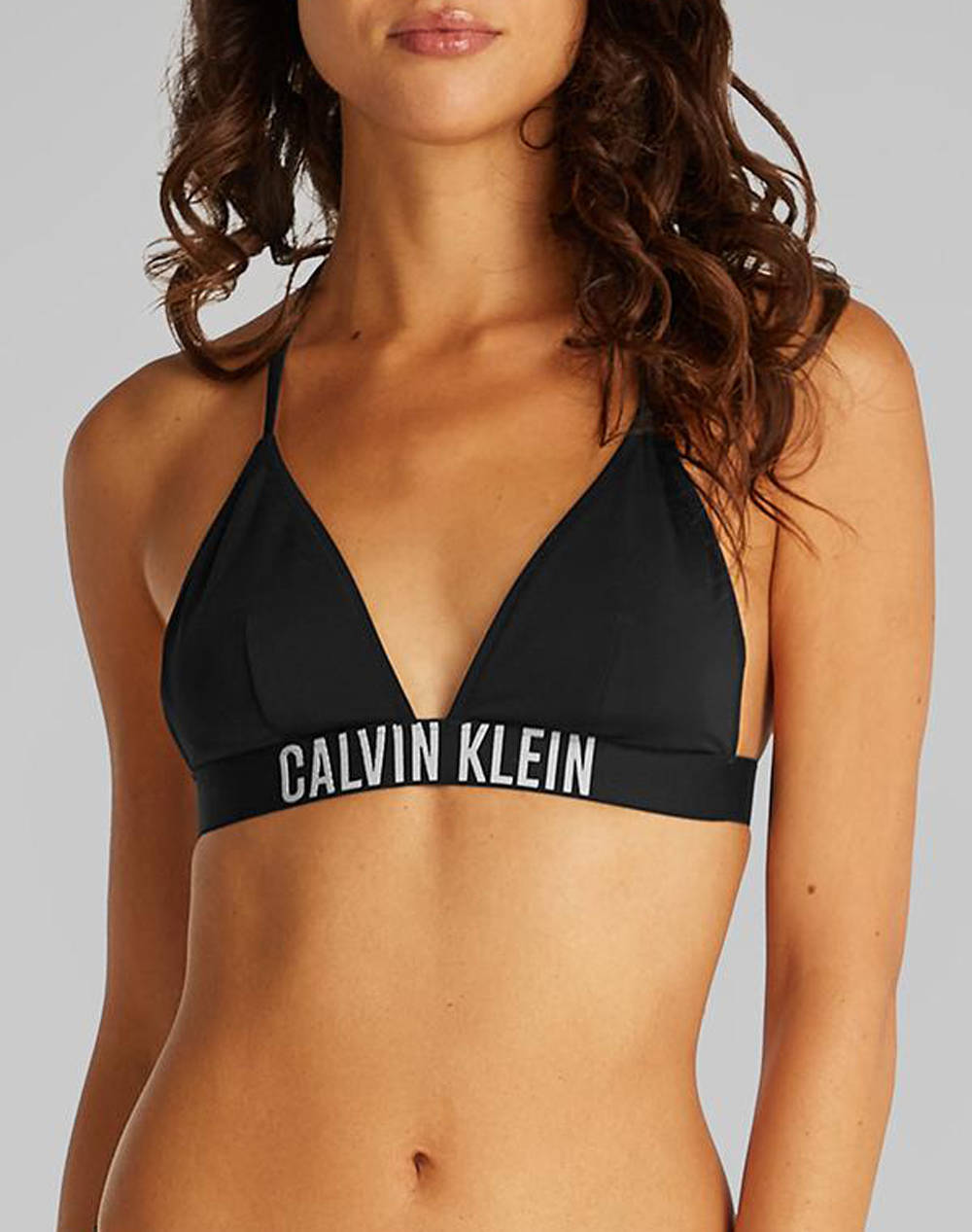 Calvin Klein Jeans Triangle Rp Women Clothes Swimwear Bikini Top Black Elastic,Synthetic Kw0Kw02854 Beh Female Bikini Top Black