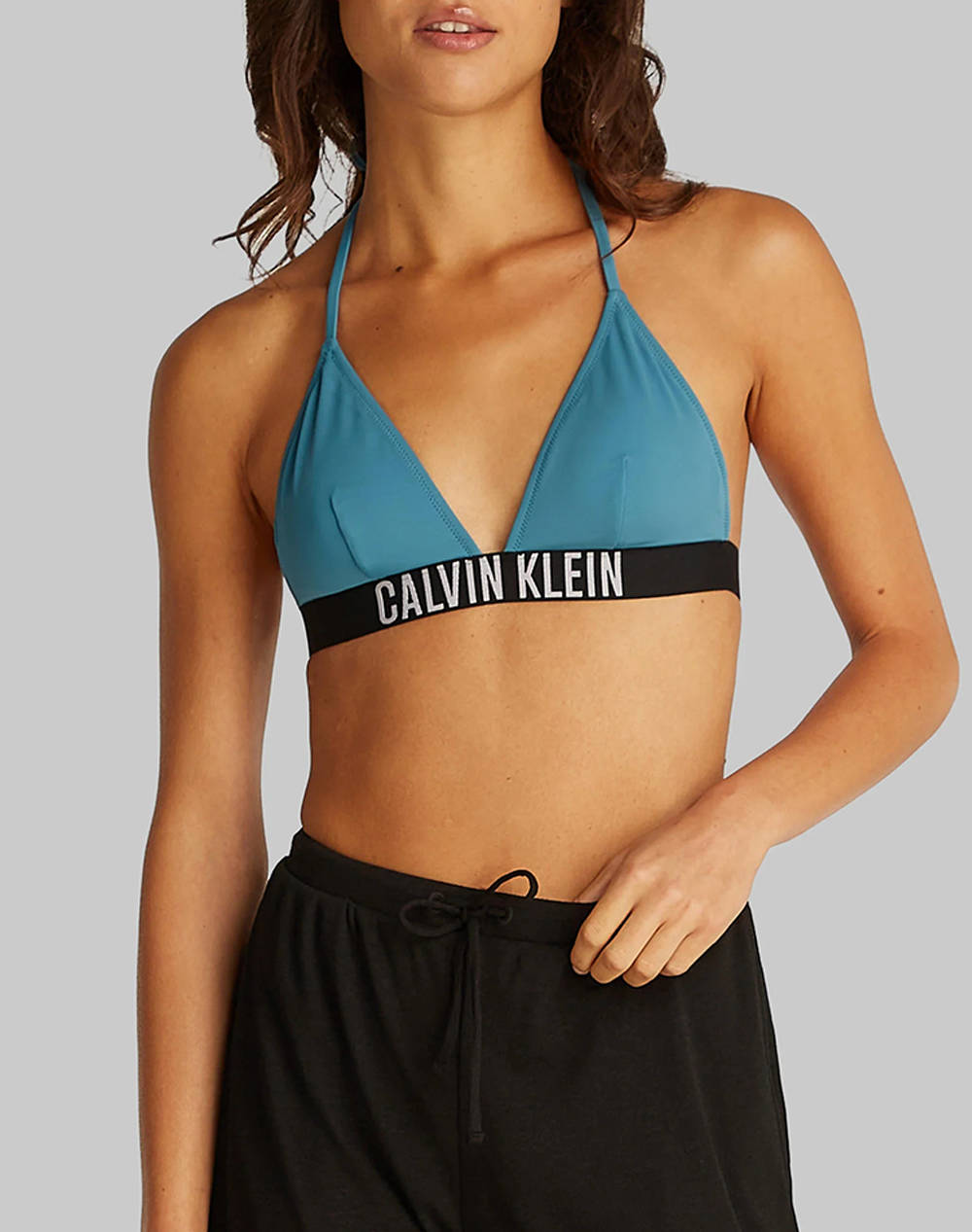 Calvin Klein Jeans Triangle Rp Women Clothes Swimwear Bikini Top Petrol Elastic,Synthetic Kw0Kw02854 Cj6 Female Bikini Top