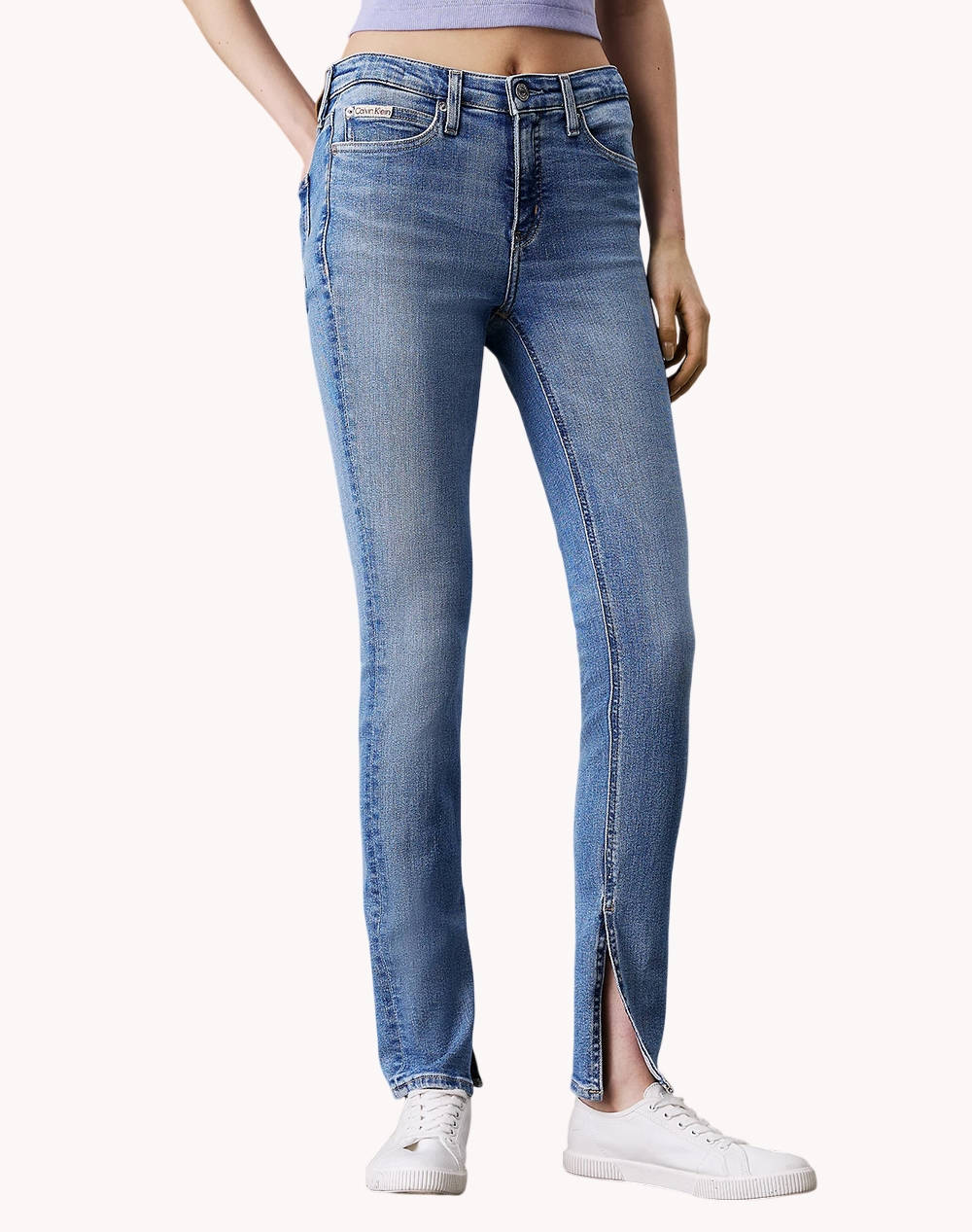 Calvin Klein Jeans Mid Rise Skinny Women Clothes Trousers Jeans/5P/Cargo Denimlightblue Cotton,Elastic,Synthetic J20J225119 1Aa32 Female Jeans/5P/