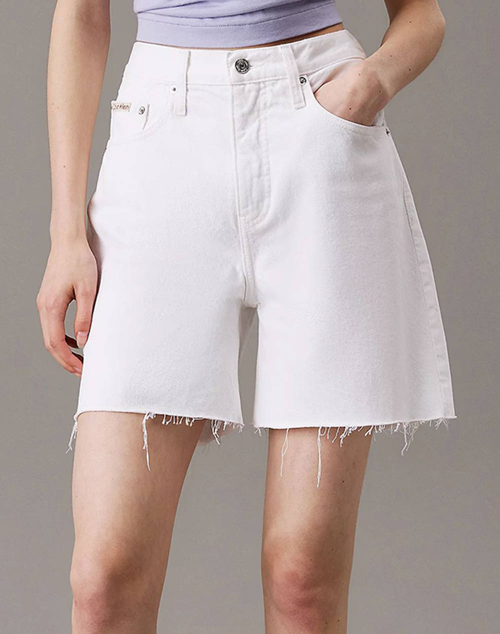 Calvin Klein Jeans Bermuda Short Women Clothes Shorts/Bermudas Bermudas White Cotton J20J225201 1Aani Female Bermudas
