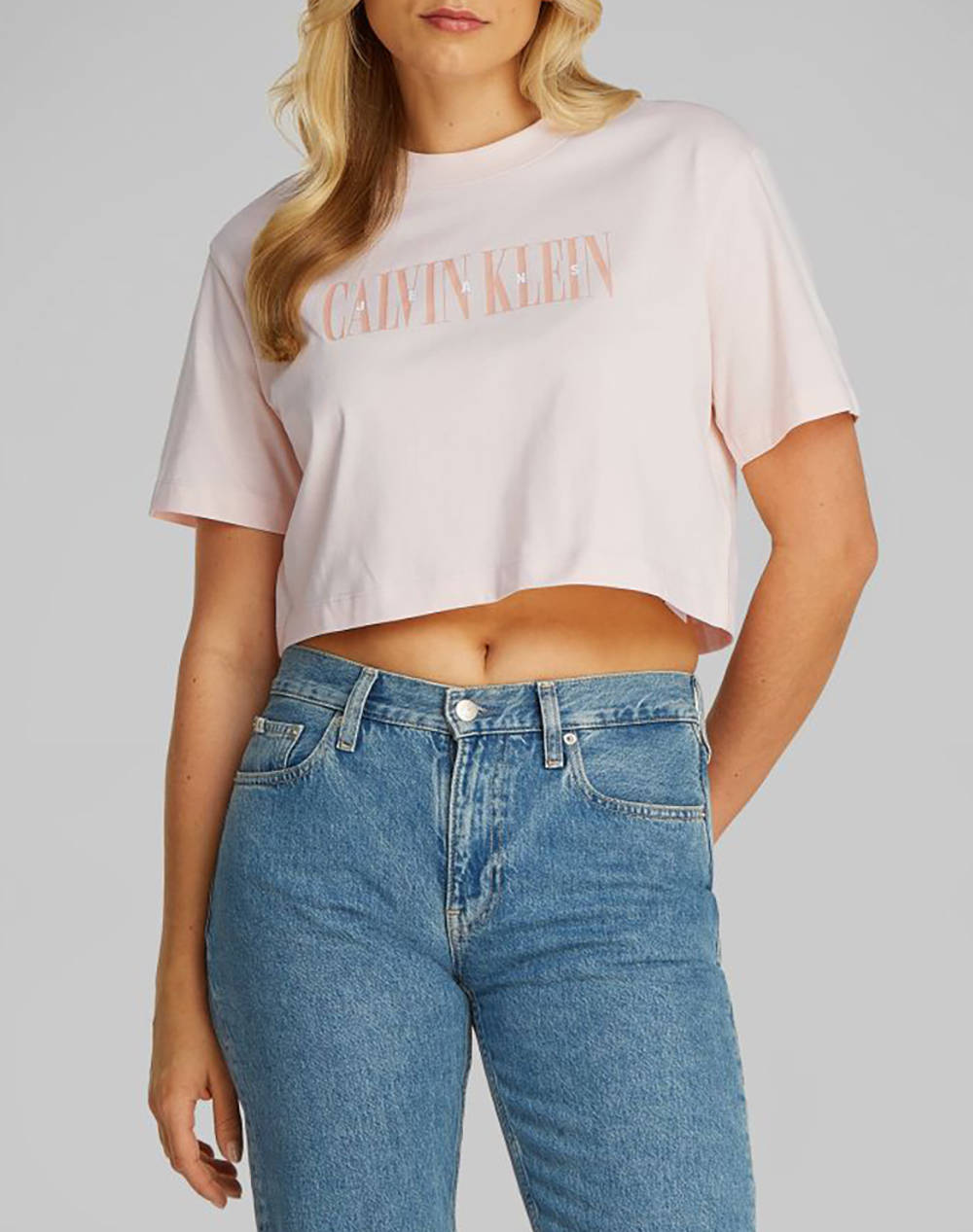 Calvin Klein Jeans Varsity Calvin Klein Boxy Tee Women Clothes Tops T Shirts Pink Cotton J20J225578 Tge Female T-Shirts