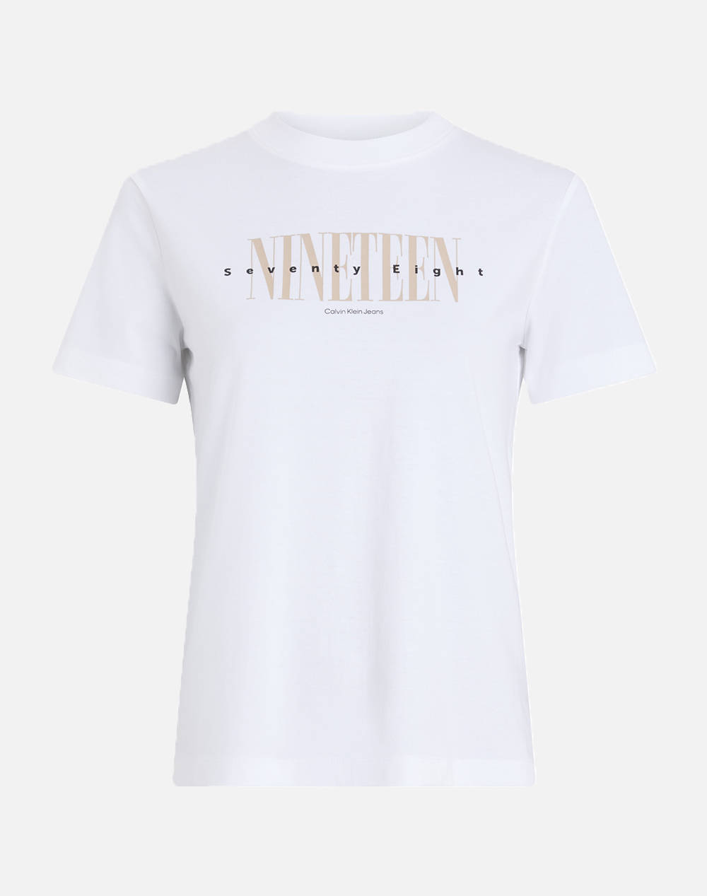 Calvin Klein Jeans 19 Graphic Reg Tee Women Clothes Tops T Shirts White Cotton J20J225259 Yaa Female T-Shirts