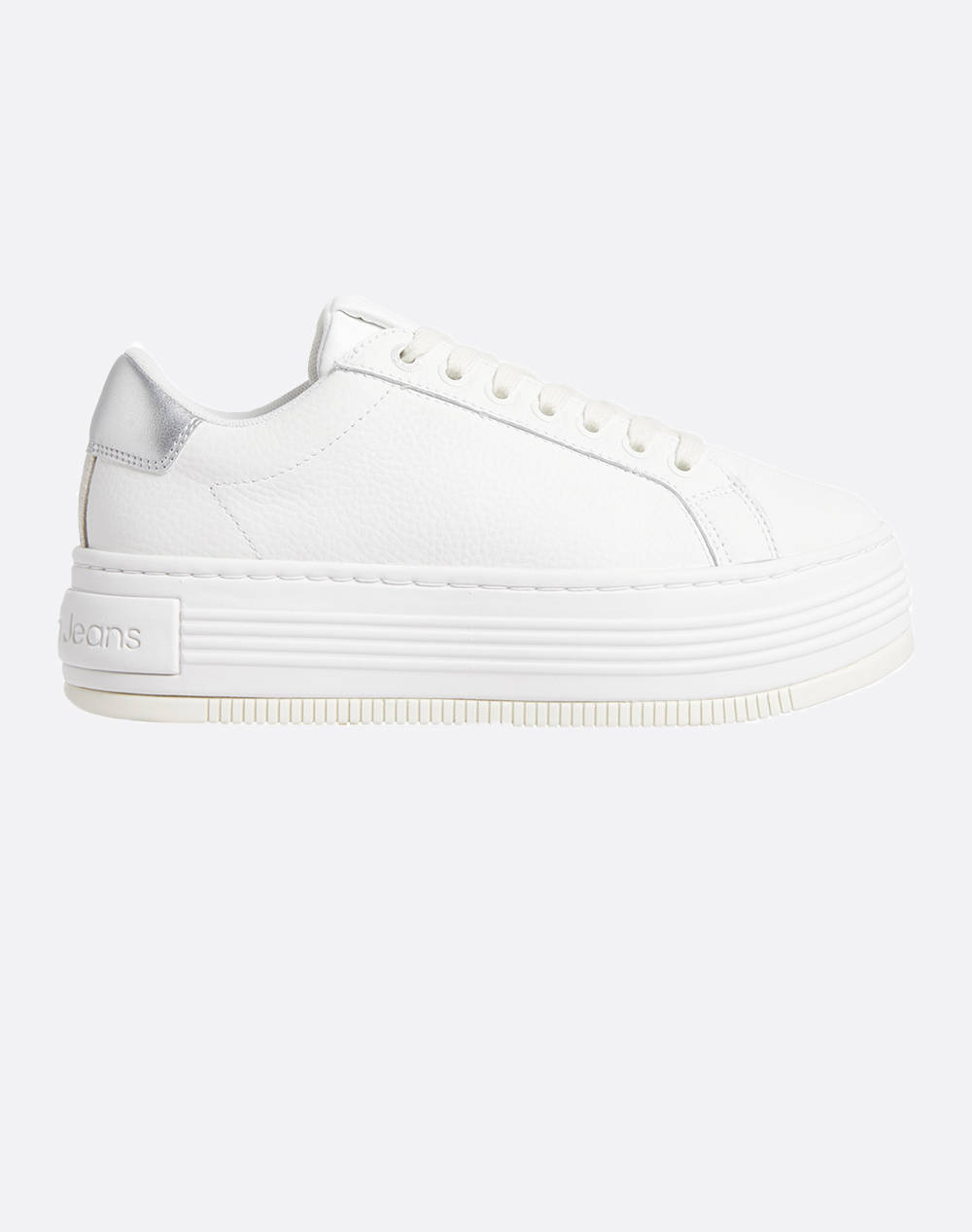 Calvin Klein Jeans Bold Flatf Low Mix Ohb Women Footwear Sneakers Offwhite Leather Yw0Yw01632 0Lc Female Sneakers