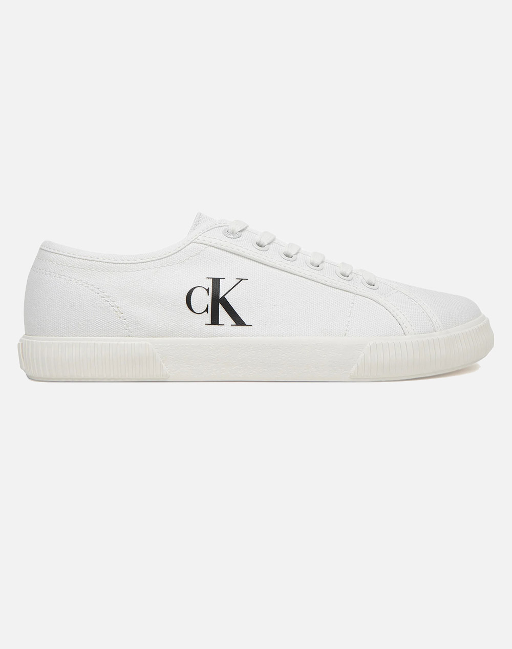 Calvin Klein Ess Vulc Low Cv Mg Wn Women Footwear Sneakers White Fabric Yw0Yw01762 0K4 Female Sneakers