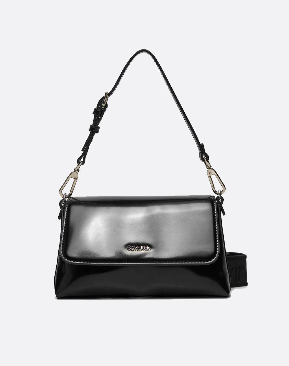Calvin Klein Jeans Ck Must Dbl Strap Mini Bag_Shiny (Dimensions: 20 X 11 X 5Cm.) Women Accessories Bags Black Imitation Leather K60K612772 Beh Female