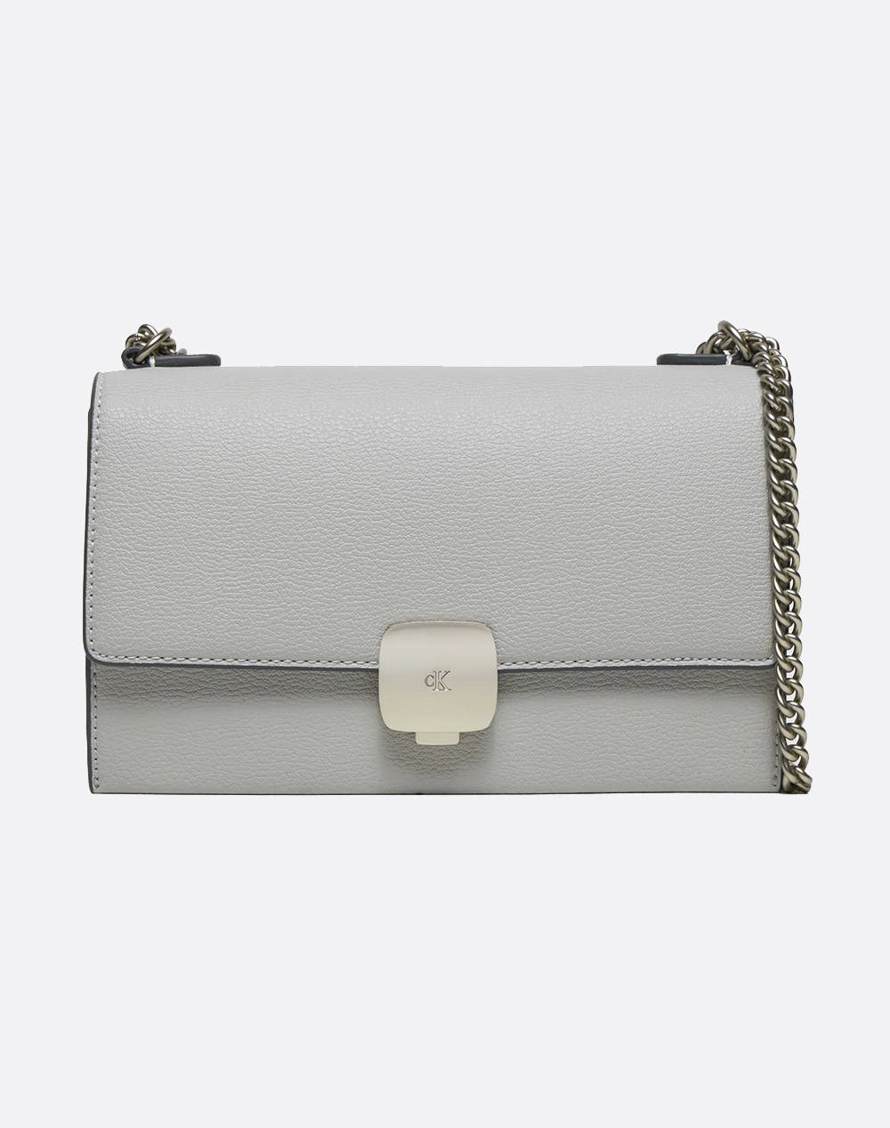 Calvin Klein Jeans Forged Lock Small Flap (Dimensions: 21 X 12 X 5Cm.) Women Accessories Bags Lightgray Imitation Leather,Synthetic K60K612715 Pde