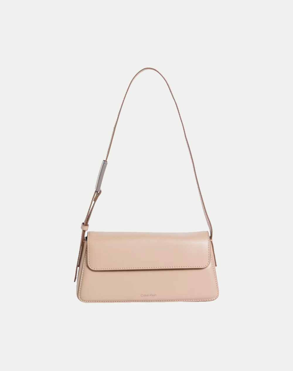 Calvin Klein Jeans Belted Small Shoulder Bag (Dimensions: 23.5 X 12 X 6Cm.) Women Accessories Bags Biege Imitation Leather Lv04K3110G Pbf Female Bags