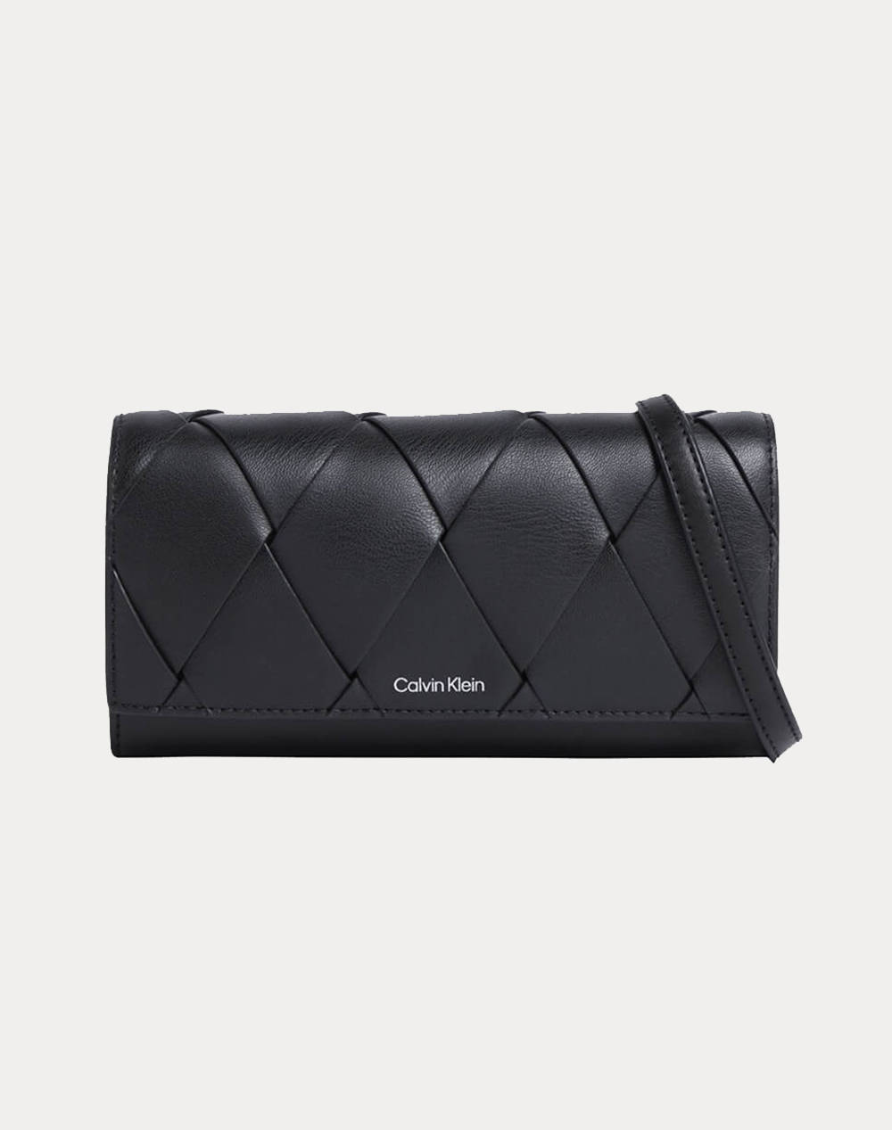 Calvin Klein Jeans Ck Woven Convertible Wallet Bag (Dimensions: 10.5 X 19 X 4.8 Cm.) Women Accessories Bags Black Synthetic K60K612970 Beh Female Bags