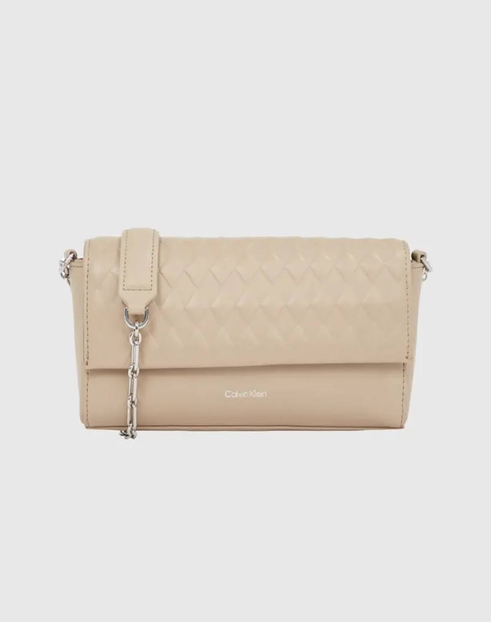 Calvin Klein Mini Quilt Chain Mini Crossbody (Dimensions: 21 X 5.5 X 13Cm.) Women Accessories Bags Biege Imitation Leather,Synthetic K60K612995 W75