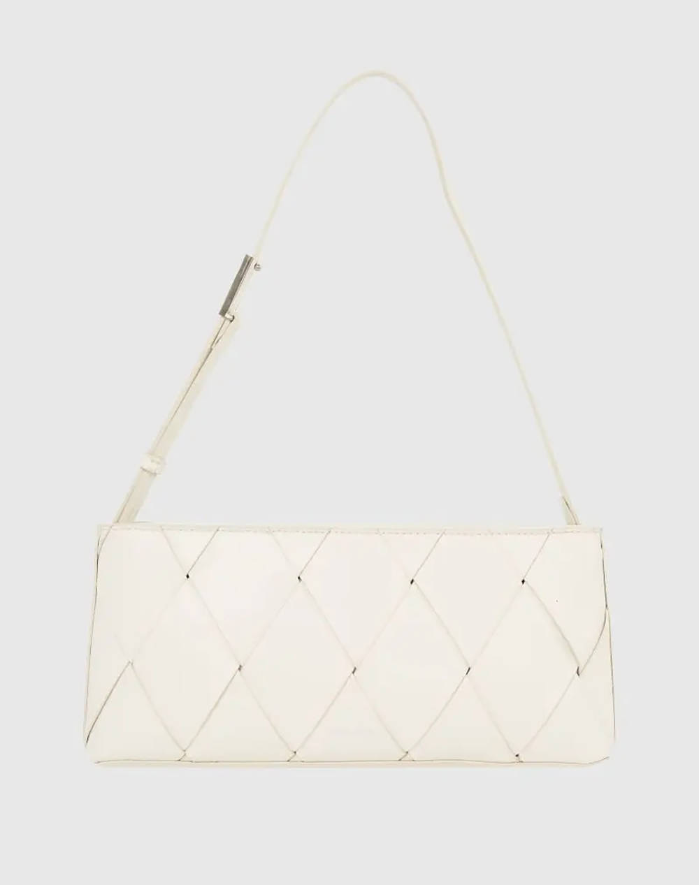 Calvin Klein Jeans Ck Woven Elongated Shoulder Bag (Dimensions: 31 X 5 X 14.5Cm) Women Accessories Bags Ivory Imitation Leather K60K612992 67U Female