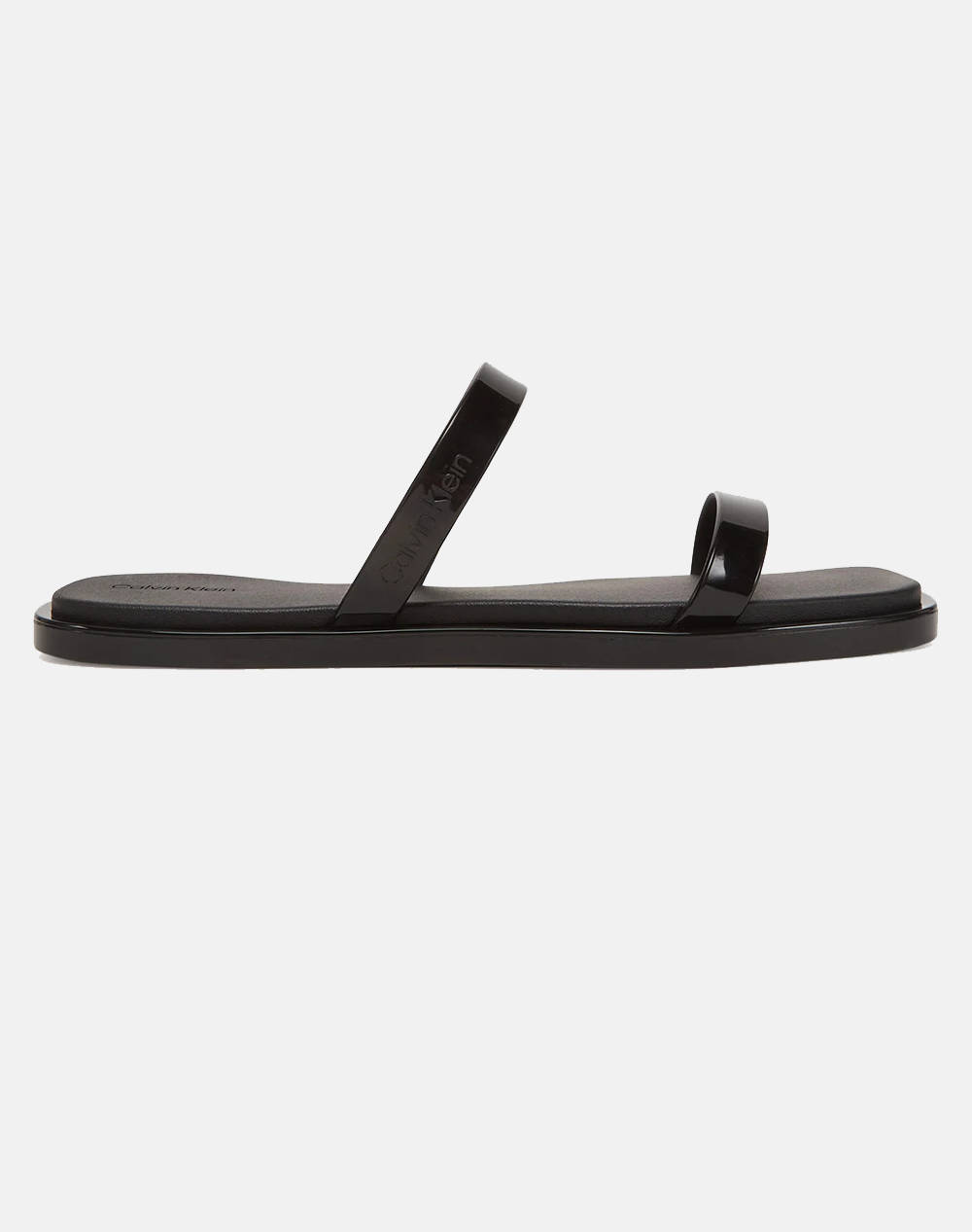Calvin Klein Double Bar Slide Jelly Women Footwear Flip Flops Black Synthetic Hw0Hw02417 Beh Female Flip Flops Black