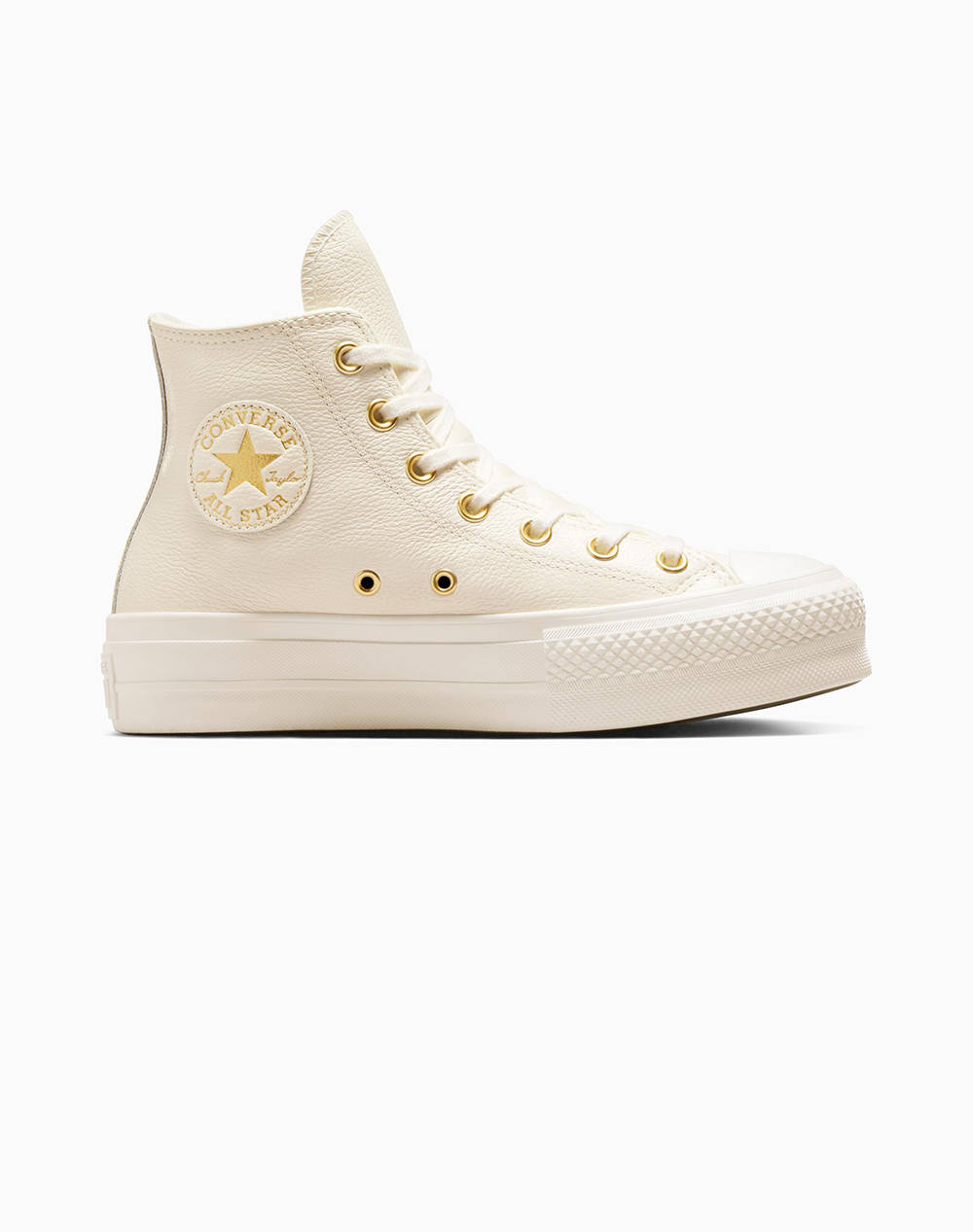 Converse Chuck Taylor All Star Lift Platform Gold Women Footwear Sneakers Biege Leather A12764C 286 Female Sneakers Biege