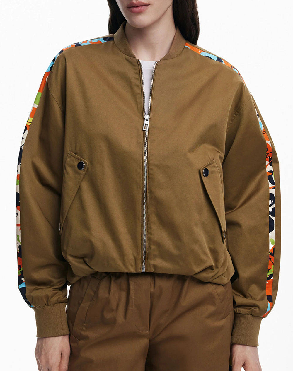 Desigual D2 Coat_Paisleys_Lacroix Women''S Jacket Women Clothes Outerwear Outerwear Jackets Brown Cotton,Synthetic 25Swew35 6011 Female Jackets Brown