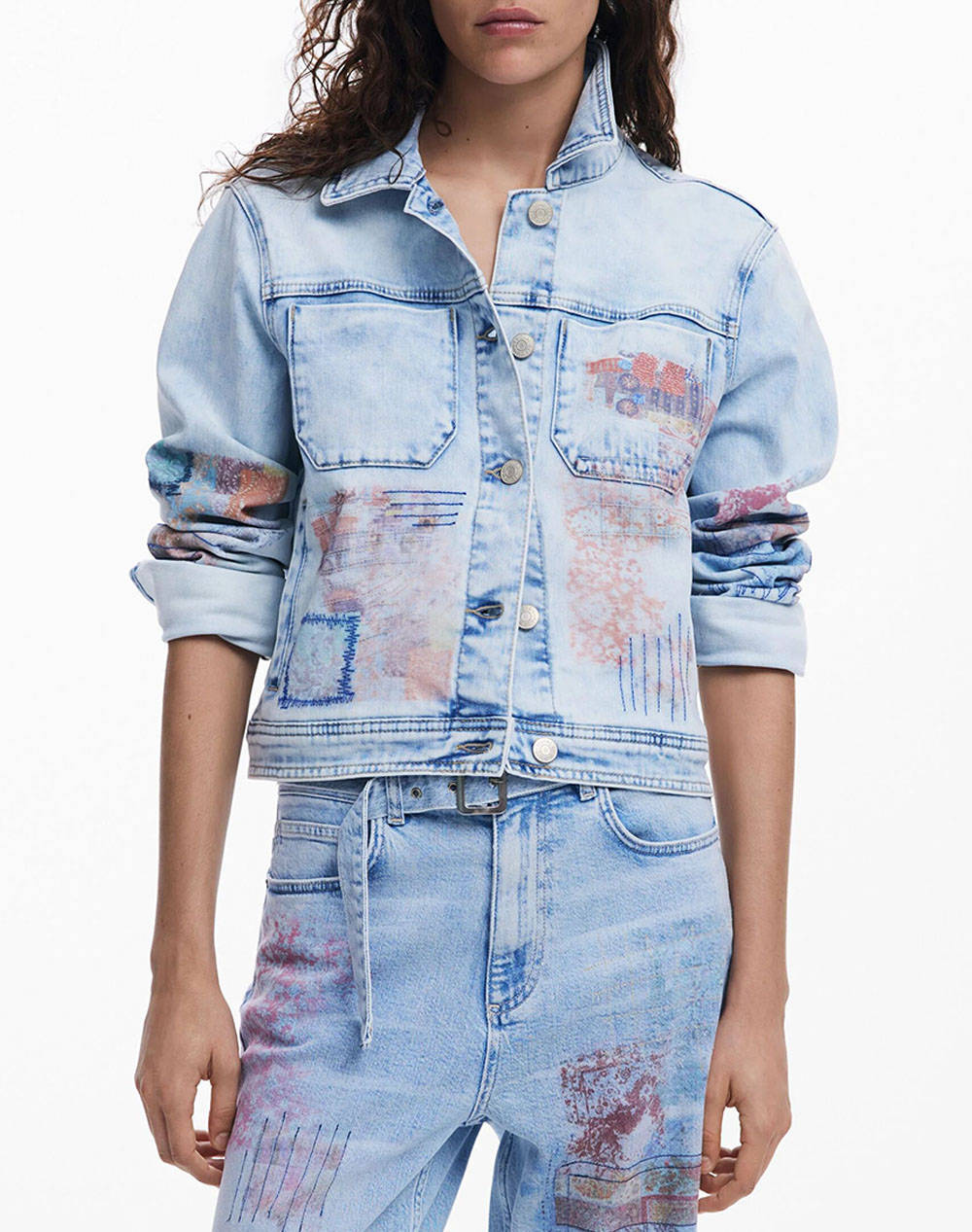 Desigual D2 Chaq_Los Ange Women''S Jacket Women Clothes Outerwear Outerwear Jackets Denimblue Cotton,Elastic 25Swed03 5053 Female Jackets Blue