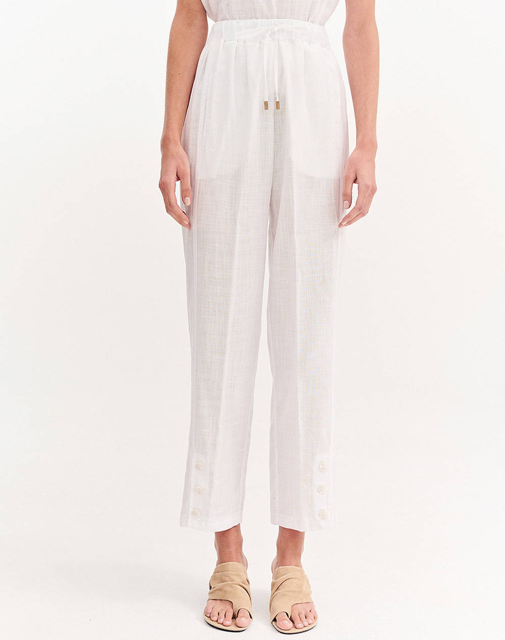 Forel Pants Women Clothes Trousers Chinos White Cotton 080.20.01.037 Λευκο Female Chinos