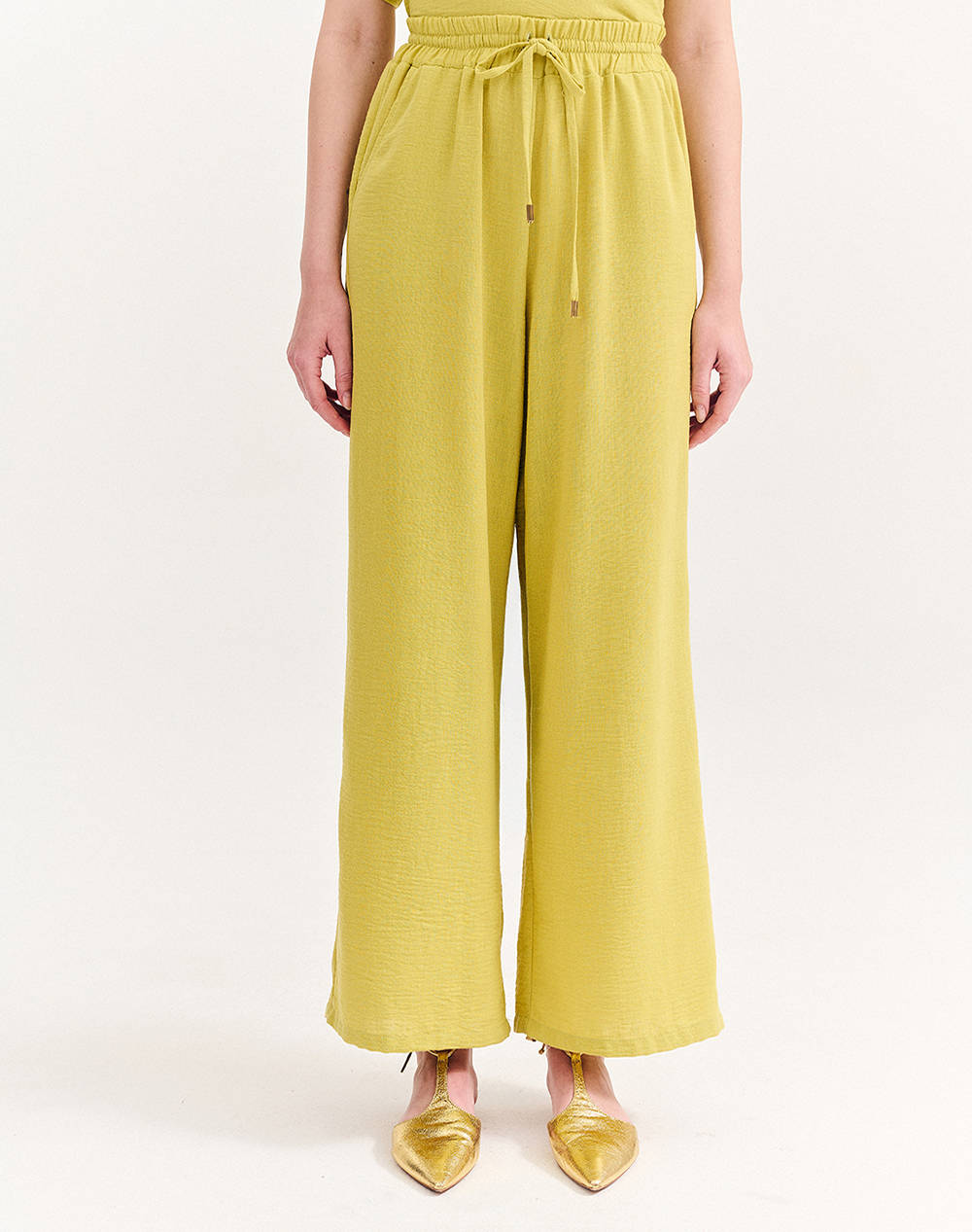 Forel Pants Women Clothes Trousers Fabric Trousers Lime Synthetic 080.20.01.035 Λαιμ Female Fabric Trousers