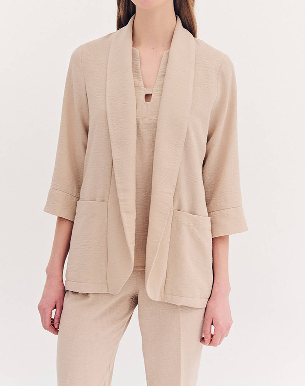 Forel Jacket Women Clothes Outerwear Blazers Biege Synthetic 080.30.01.014 Μπεζ Female Blazers Biege