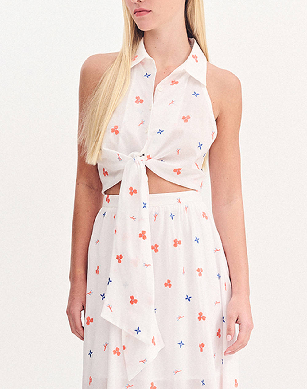 Forel Sleeveless Shirt Women Clothes Shirts White Cotton,Synthetic 080.80.05.009 Λευκο Female Shirts