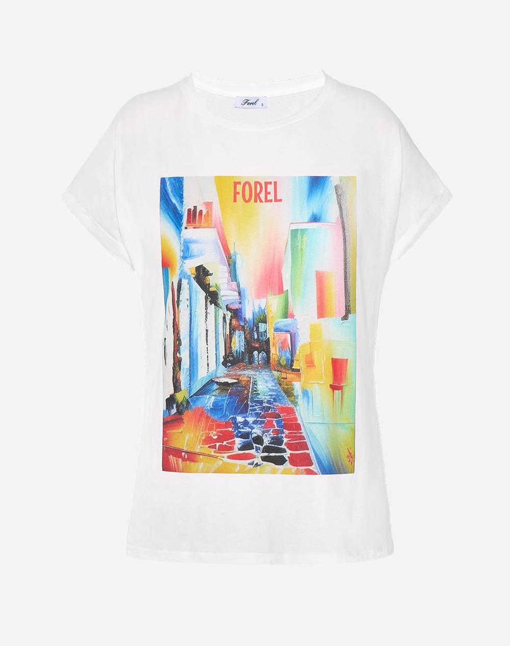 Forel T Shirt Women Clothes Tops T Shirts White Cotton 080.10.01.098 Λευκο Female T-Shirts