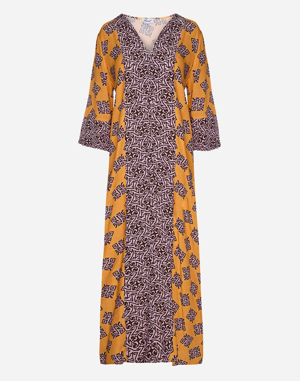 Forel Long Printed Dress Women Clothes Dresses Orange Viscose 080.50.01.051 Πορτοκαλι Female Dresses