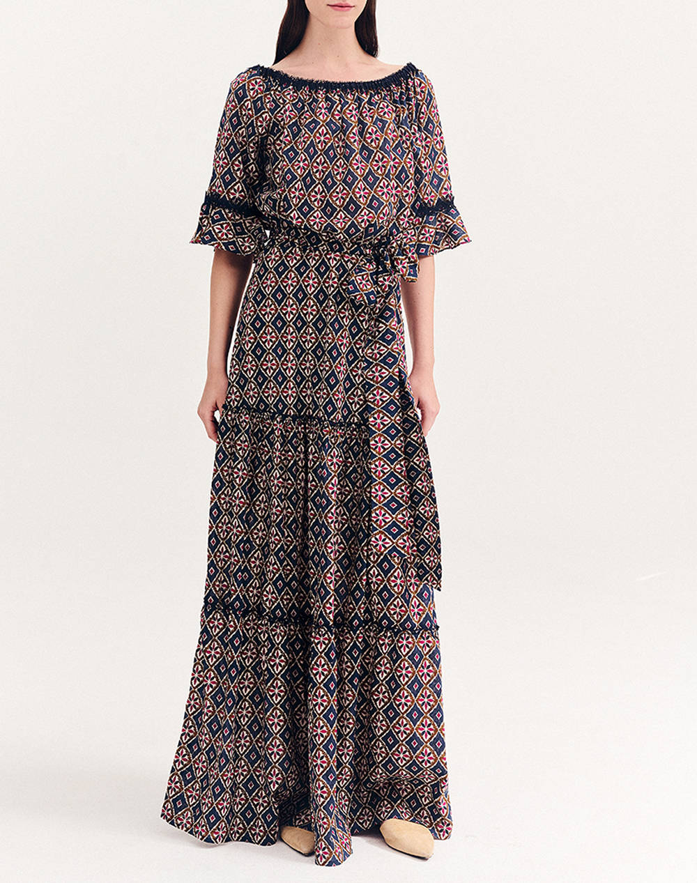 Forel Dress Women Clothes Dresses Multi Cotton 080.50.01.141 Μπλε Female Dresses