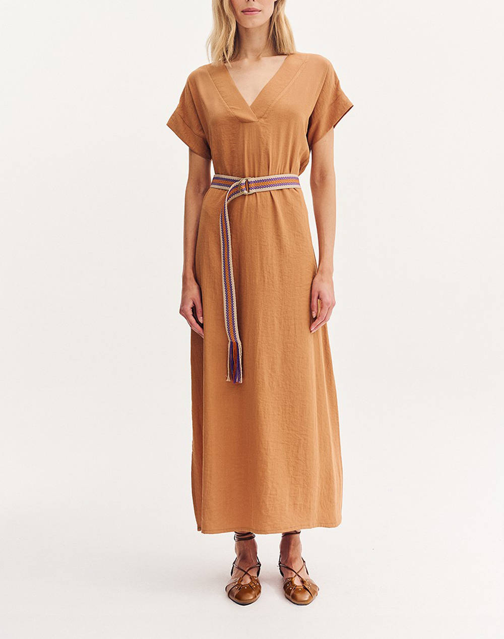 Forel Baggy Dress Women Clothes Dresses Camel Synthetic 080.50.01.042 Καμηλο Female Dresses