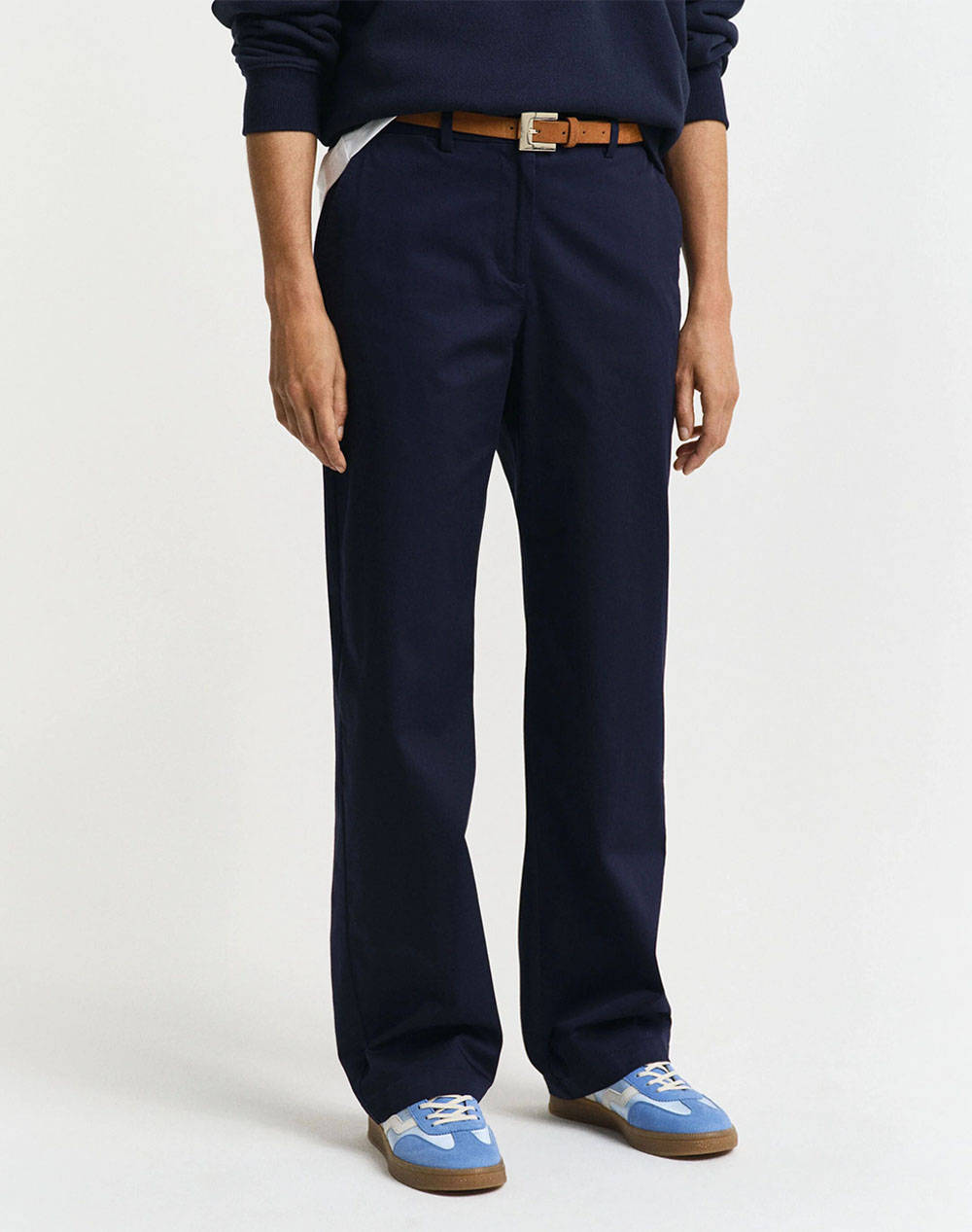 Gant Pants Women Clothes Trousers Chinos Darkblue Cotton,Elastic 3Gw4150356 433 Female Chinos Blue