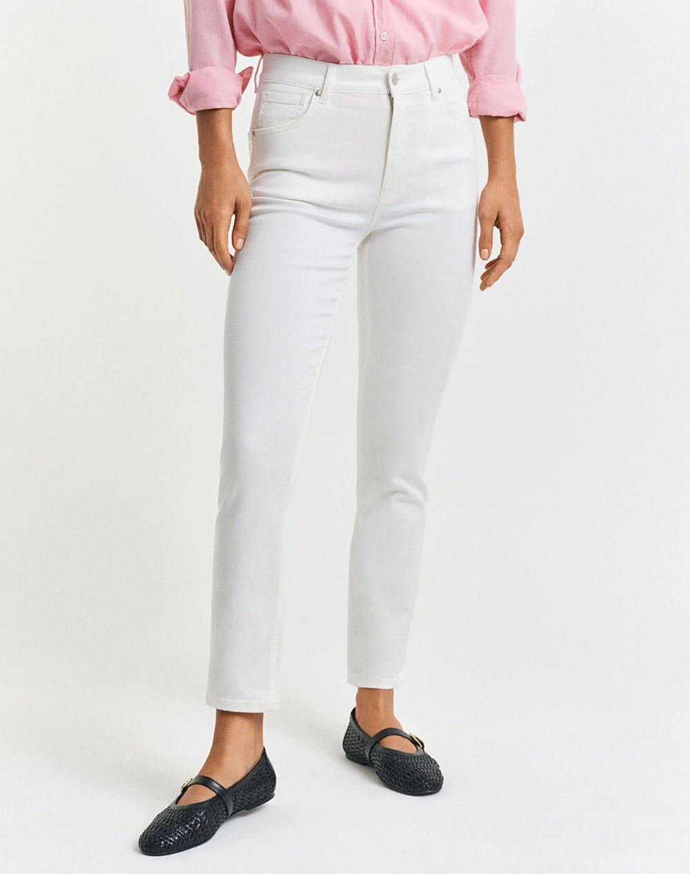 Gant Pants Women Clothes Trousers Jeans/5P/Cargo White Cotton,Elastic 3Gw4100224 113 Female Jeans/5P/Cargo