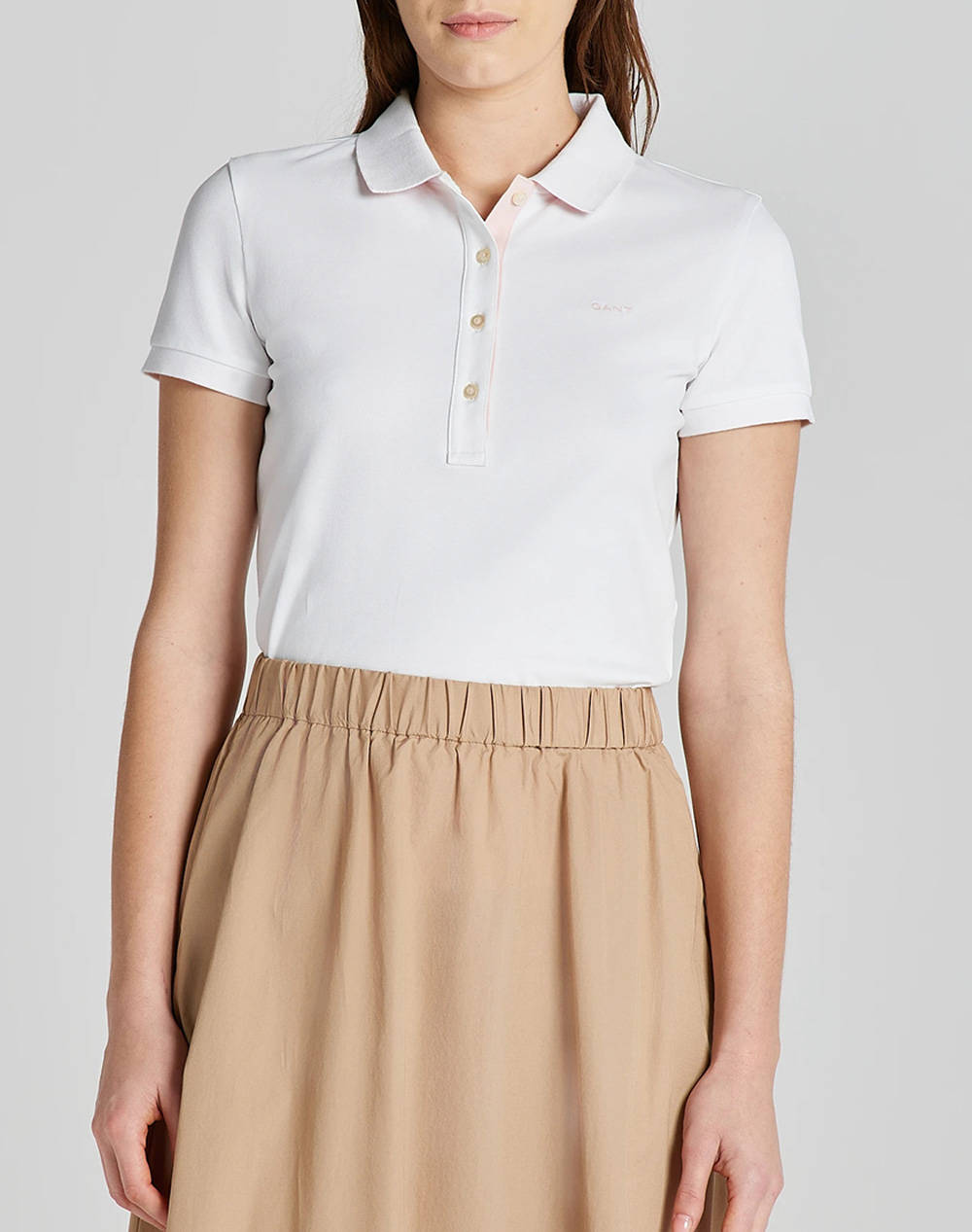 Gant Ss T Shirt Women Clothes Tops Polo White Cotton,Elastic 3Gw4200828 110 Female Polo