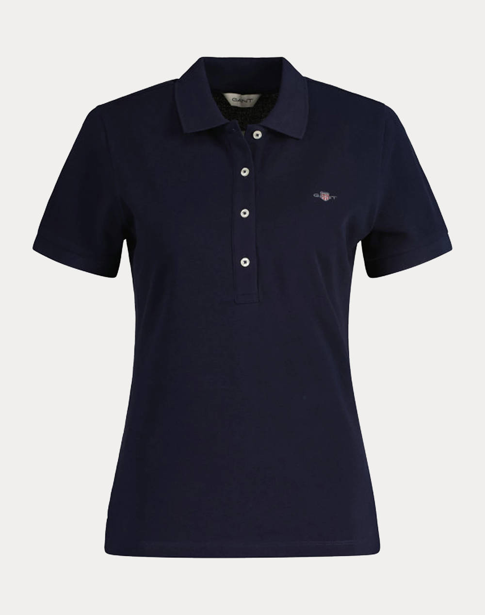 Gant Slim Sheild Cap Sleeve Pique Polo T Shirt Ss Women Clothes Tops Polo Darkblue Cotton 3Gw4200870 433 Female Polo Blue
