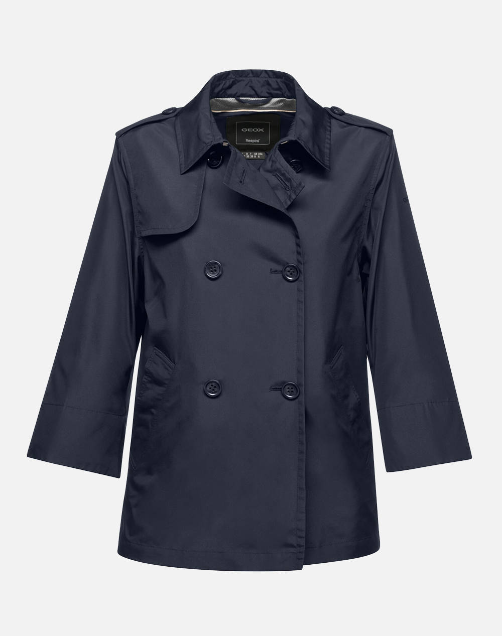 Geox W Soleil Short Jkt Recycled Women Clothes Outerwear Coats/Trenchcoats Trenchcoats Darkblue Synthetic W5522Mt3111F1624 F1624 Female Trenchcoats
