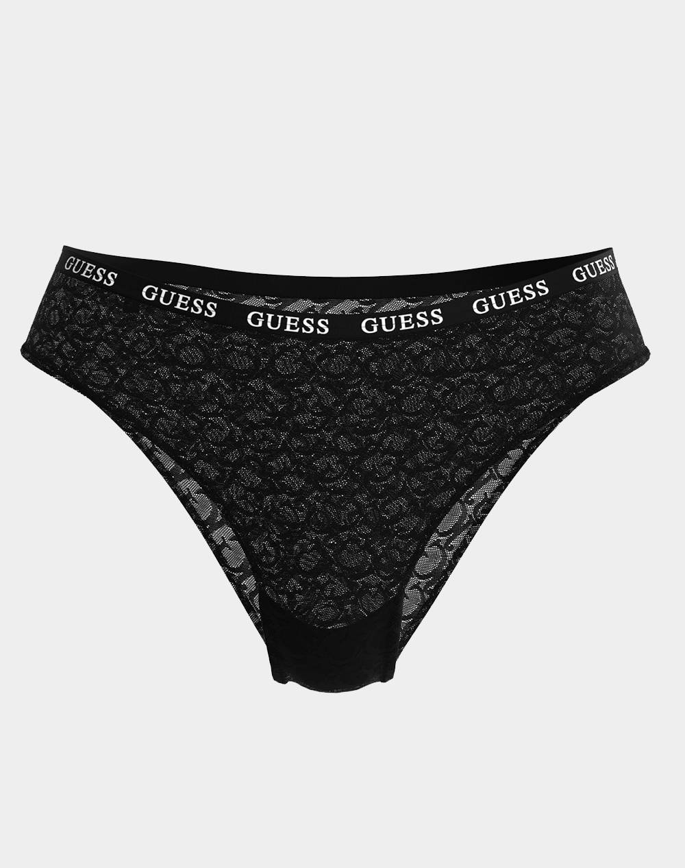 Guess Edytha Brief Gj Jacquard Mesh Underwear W Women Umderwear Briefs Black Elastic,Synthetic O3Be16Kbxa0 Jblk Female Briefs Black