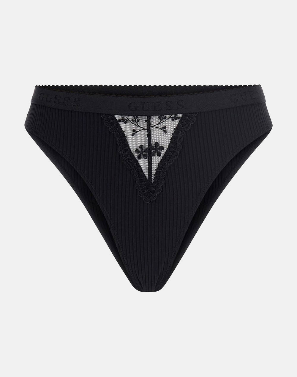 Guess Livia Thong Nylon 2X1 Light Rib 200 Women''S Underwear Women Underwear Briefs Briefs Black Elastic,Synthetic Gu0Apo5Ge06Kcq600000 Jblk Female