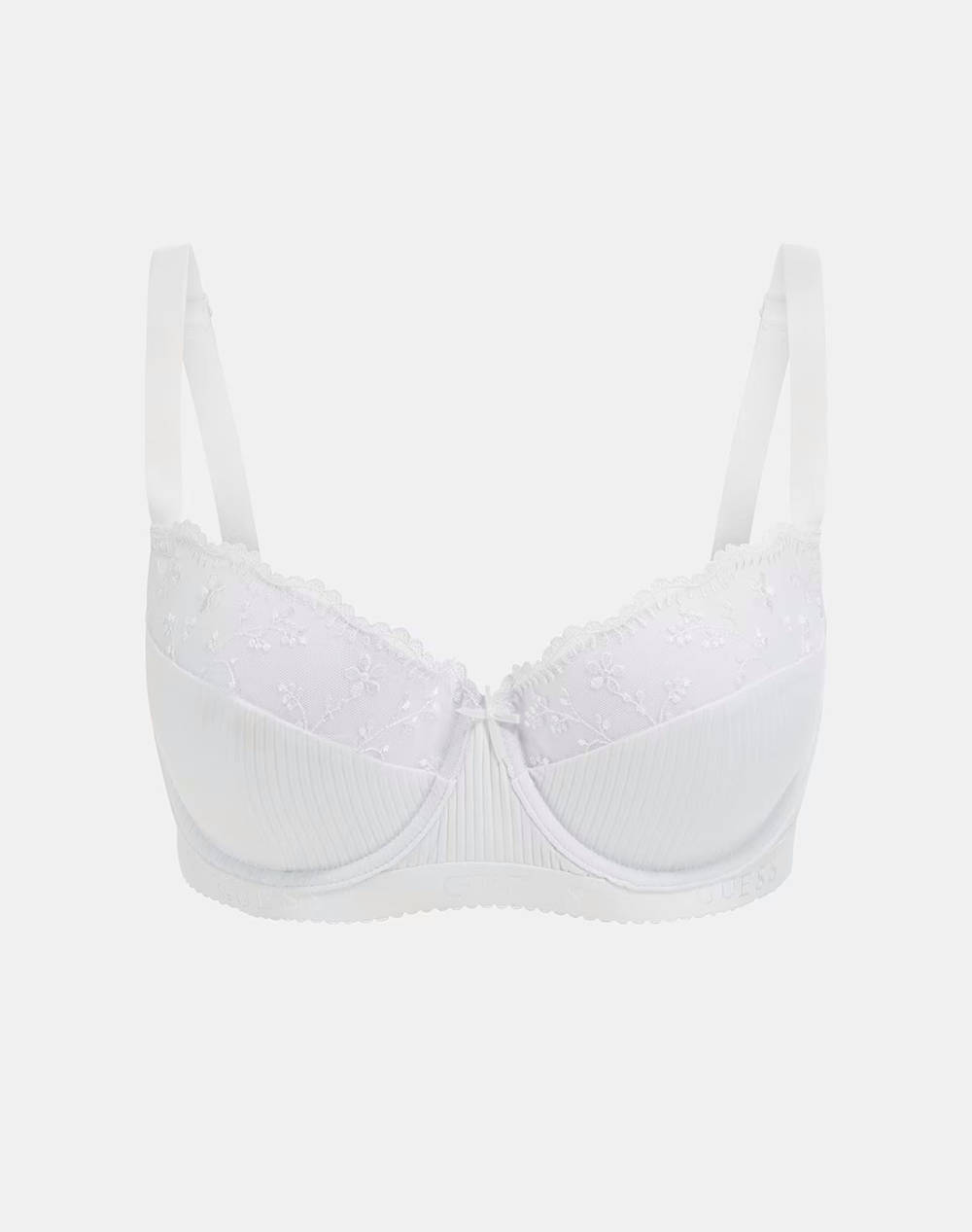 Guess Livia Wired Padded B Nylon 2X1 Light Rib 200 Women''S Underwear Women Underwear Bras White Elastic,Synthetic Gu0Apo5Gc05Kcq600000 G011 Female