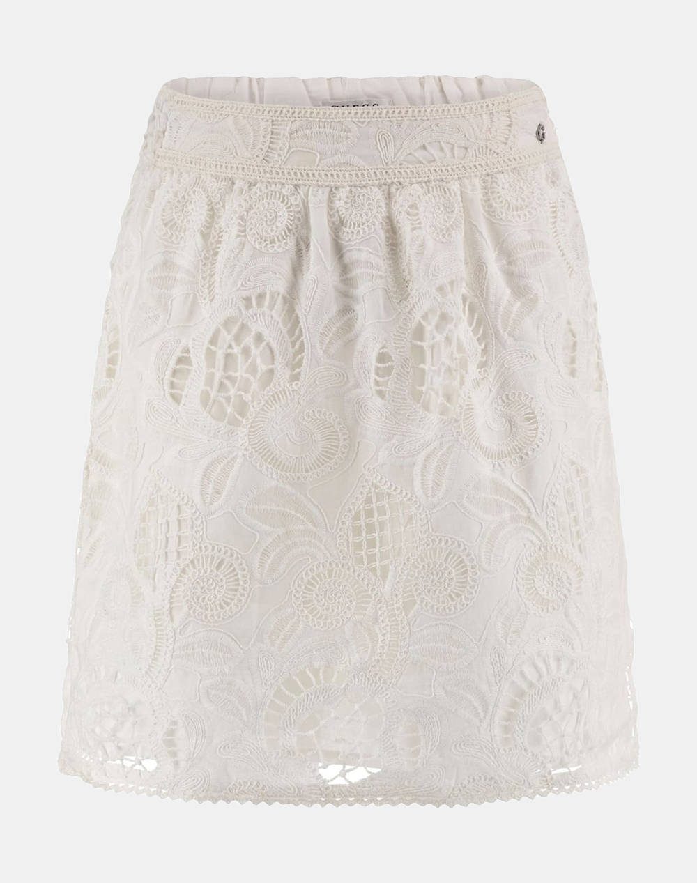 Guess Domitille Mini Embro Skirt Women Women Clothes Skirts White Cotton W5Gd1Swh521 G011 Female Skirts