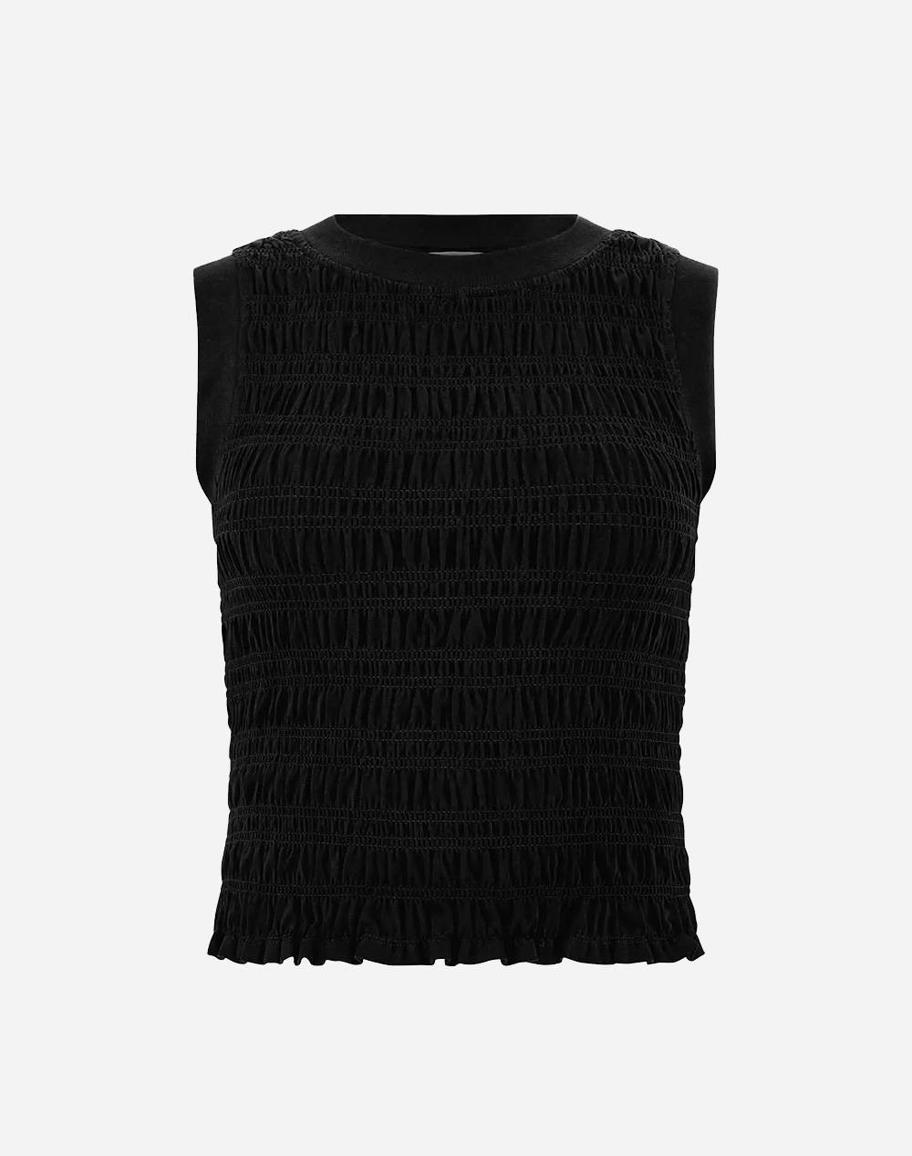 Guess Claire Sl Smock Tank Top Knit Women Women Clothes Tops Tops/Bodies Black Cotton,Elastic,Synthetic W5Gp17Kcsa2 Jblk Female Tops/Bodies Black