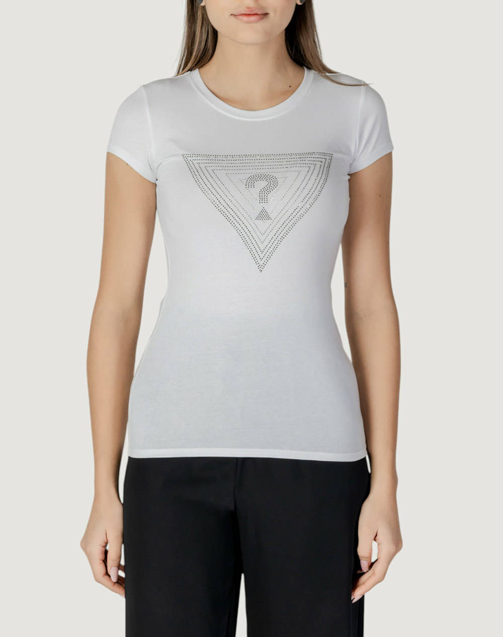 Guess Ss Triangle Ombre R3 Tee Women''S T Shirt Women Clothes Tops T Shirts White Cotton,Elastic W5Gi43Ka0Q1 G011 Female T-Shirts