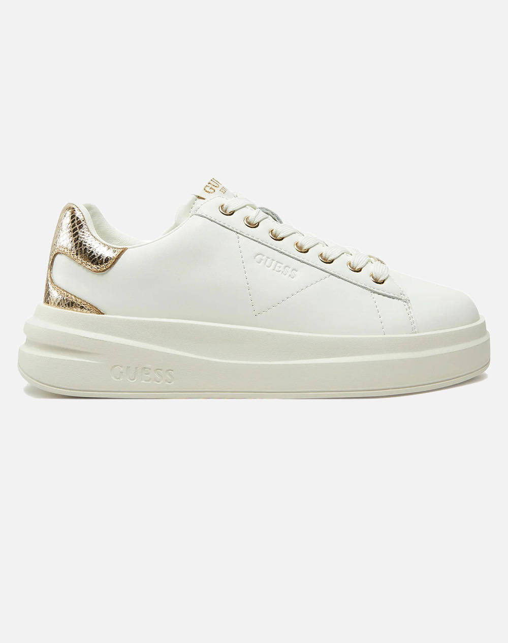 Guess Elbina Women''S Shoes Women Footwear Sneakers White Leather Fltelblem12 Whigo Female Sneakers