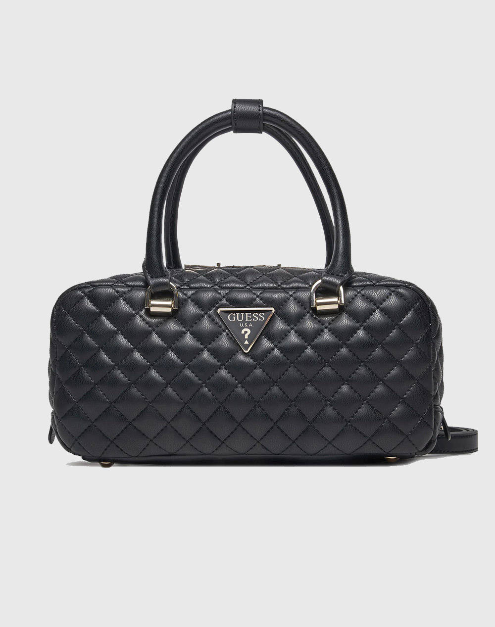 Guess Eco Rianee Satchel Bag Women (Dimensions: 25 X 11 X 8 Cm.) Women Accessories Bags Black Synthetic Hweqg954105 Bla Female Bags Black