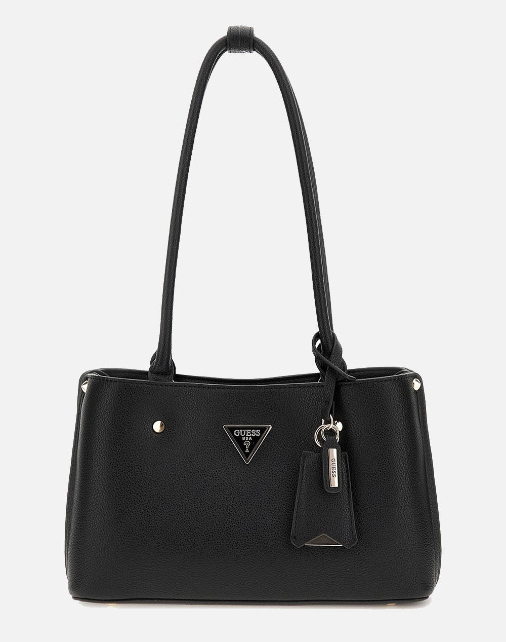 Guess Meridian Shoulder Satchel Bag Women (Dimensions: 17 X 17 X 9 Cm.) Women Accessories Bags Black Synthetic Hwbg8778090 Bla Female Bags Black