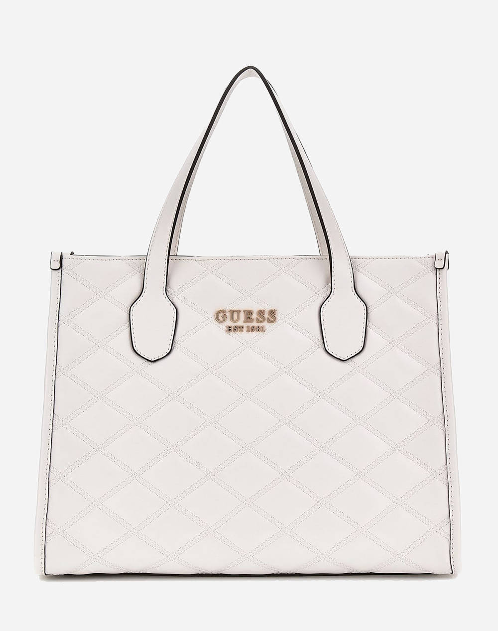 Guess Tamsin 2 Comp Tote Bag For Women (Dimensions: 33 X 26 X 13Cm) Women Accessories Bags Offwhite Imitation Leather Hwqg9632220 Off Female Bags