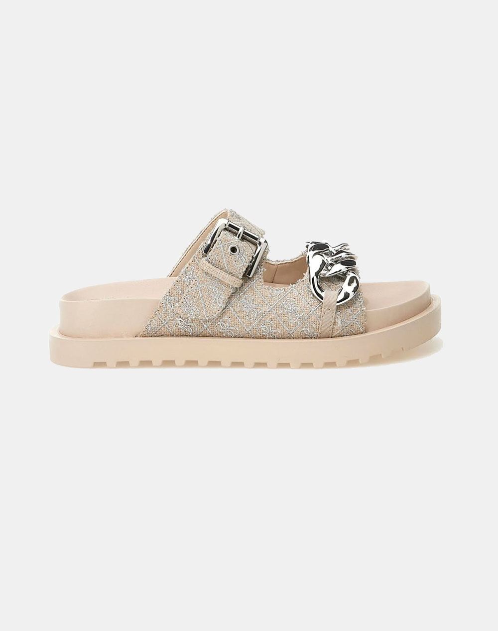 Guess Fatema Polyurethane Women''S Shoes Women Footwear Espadrilles/Sandals Biege Imitation Leather,Linen Fl6Fatfal03 Beisi Female Espadrilles/Sandals