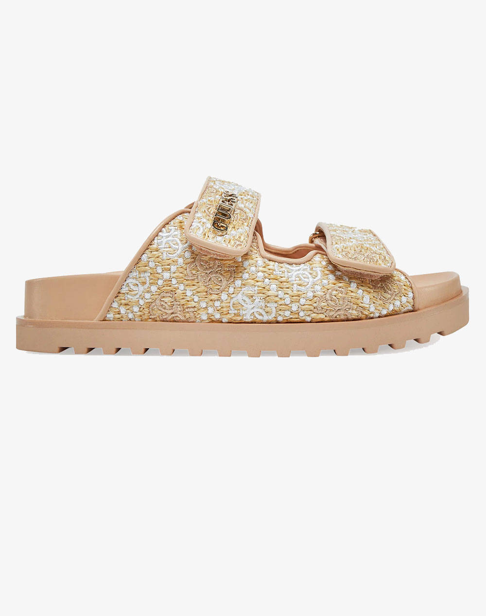 Guess Fadelizz Polyurethane Women''S Shoes Women Footwear Sandals Cream Imitation Leather,Synthetic Fljfzzfab19 Cream Female Sandals