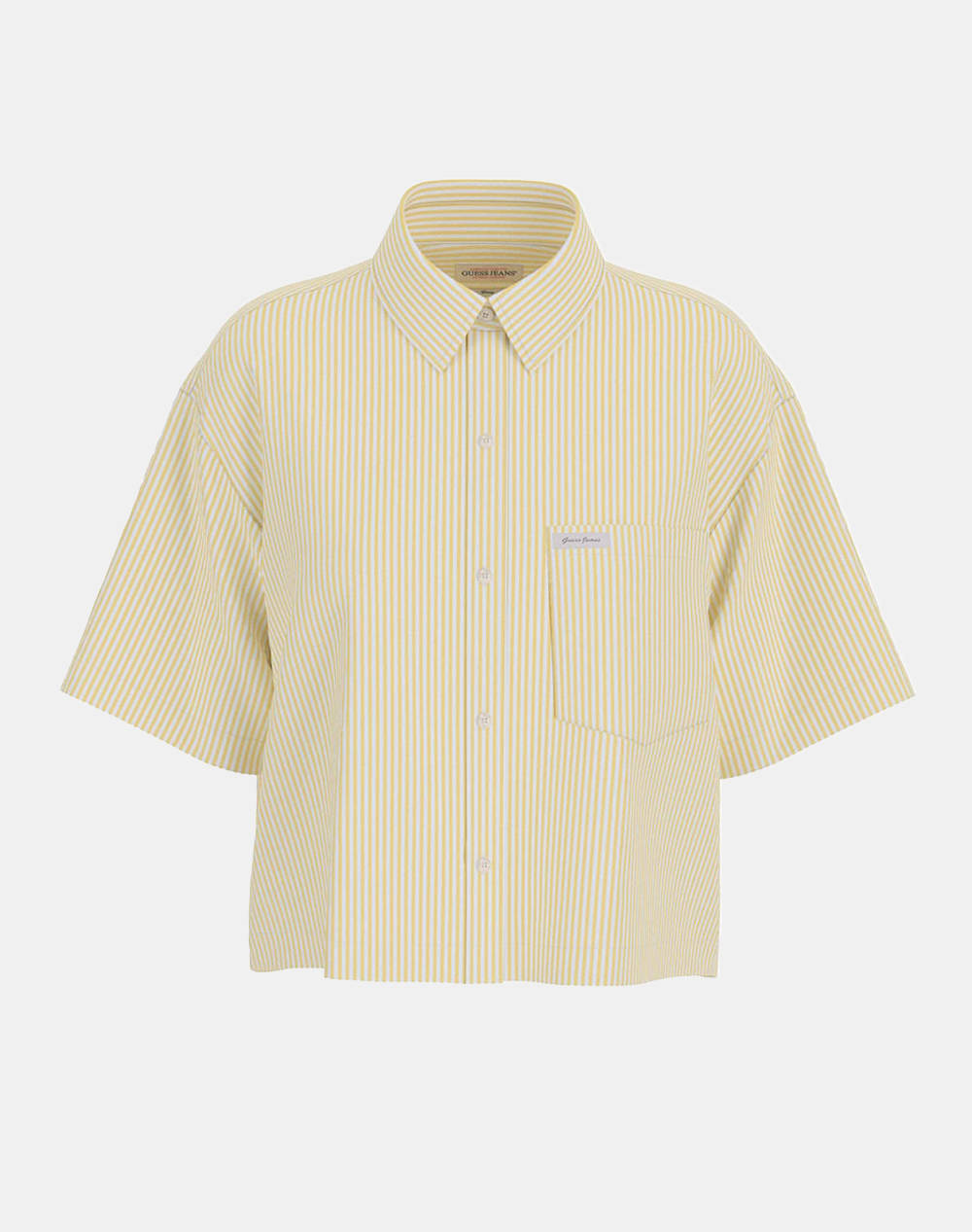 Guess Jeans Gj Ss Camp Collar Bo Organic Yd Light Cotton Poplin Women''S Shirt Women Clothes Shirts Yellow Cotton W5Gh98Wh7Q1 F23O Female Shirts